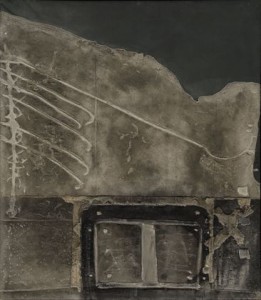 Tapies Gray Relief on Black